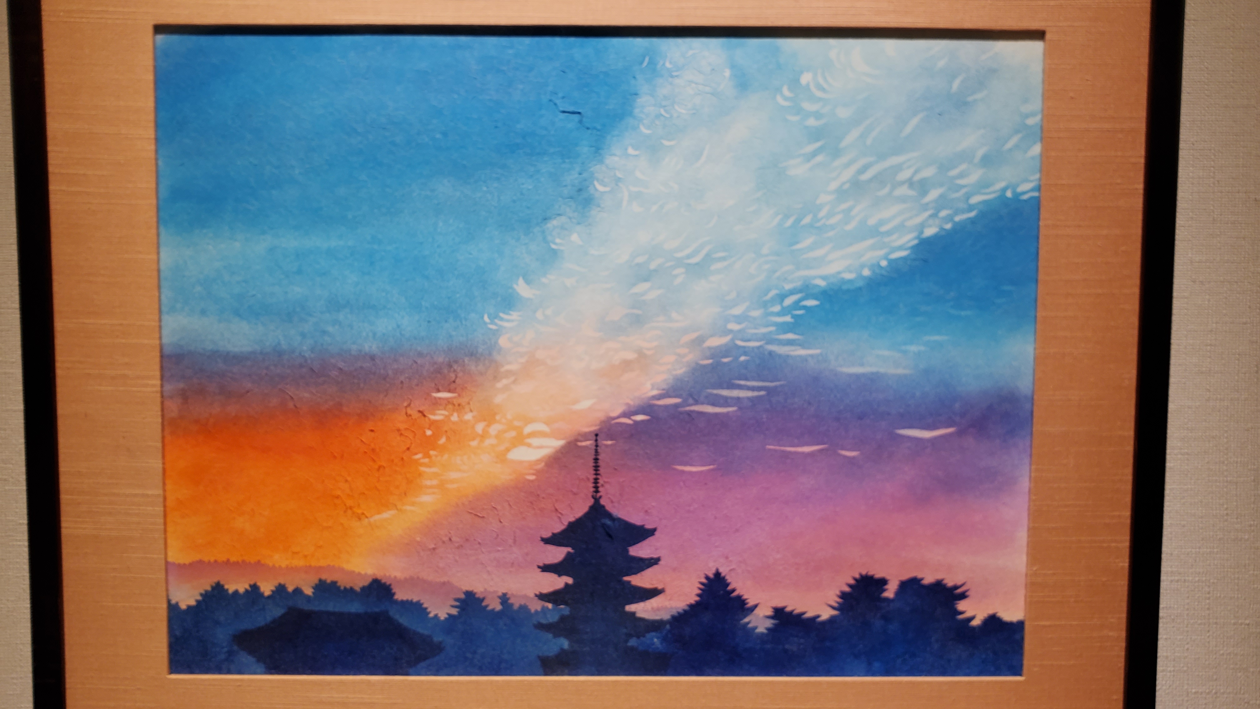 夢いっぱいの大空……白い灯台」原画 本物 一点物 絵画 yoko