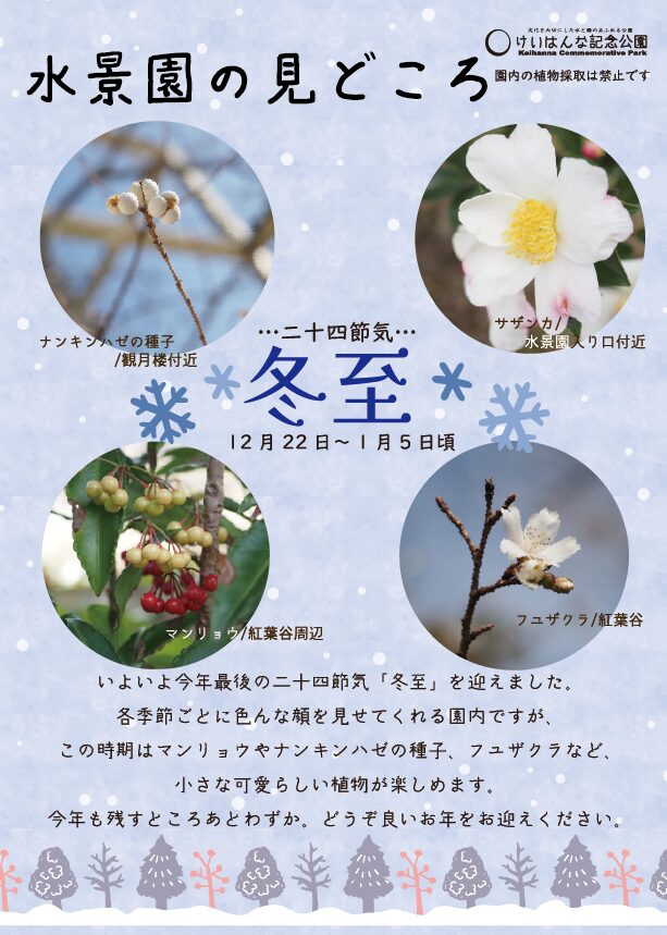 水景園の見どころ　二十四節気・冬至