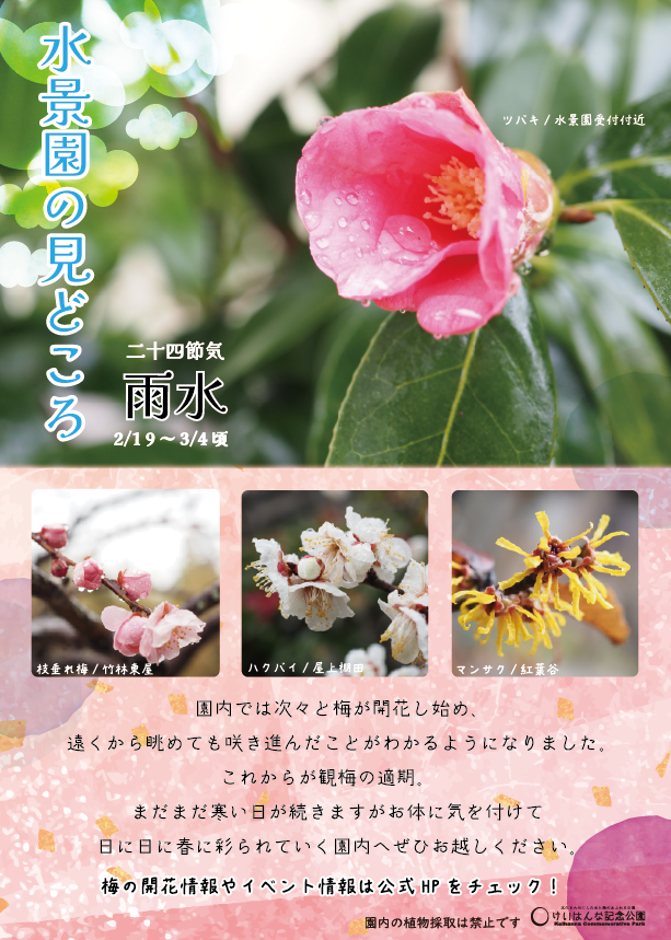 水景園の見どころ　二十四節気・雨水
