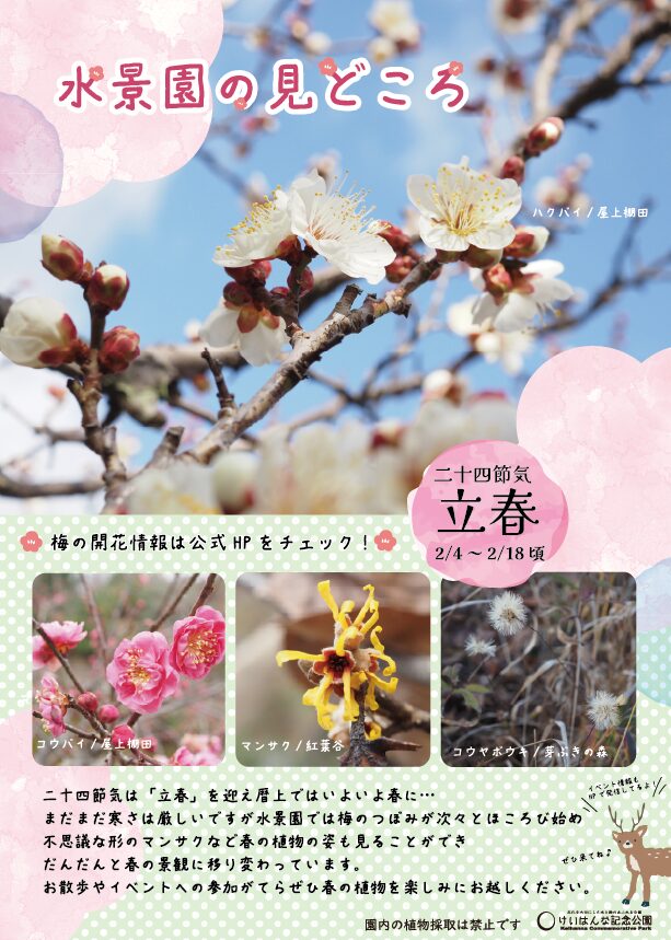 水景園の見どころ　二十四節気・立春