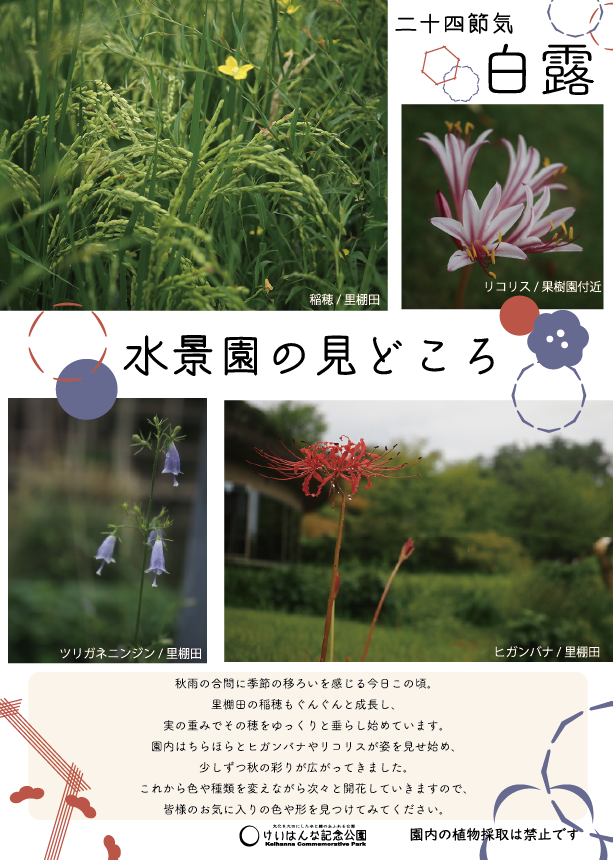 水景園の見どころ　二十四節気・白露